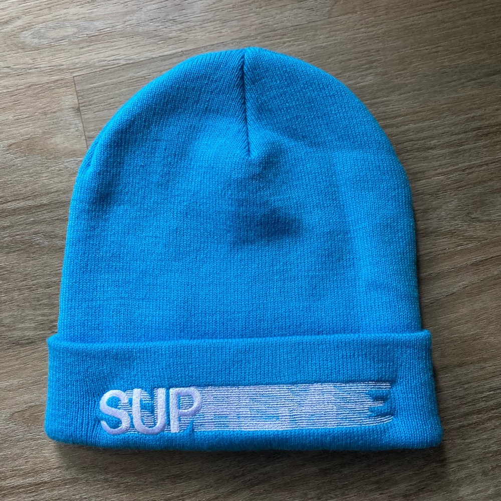 Supreme Motion logo sky blue beanie